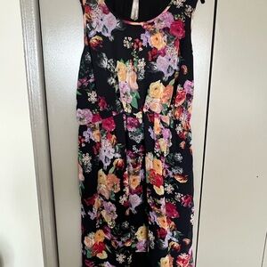 Black Floral Sleeveless Dress